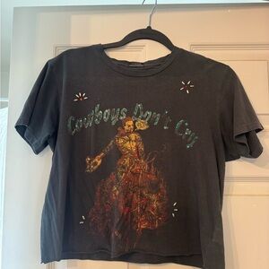 MOTHER cowboys don’t cry bedazzled Graphic Tee